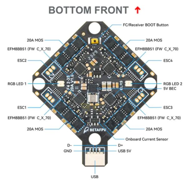 1f60f83c52d64c9746b3052ffd119eba.jpeg BetaFPV F4 20A AIO FC V1 ELRS 2.4G 2-3S (26X26mm) Brushless Flight Controller For Pavo Pico Whoop BT-F4AIO20