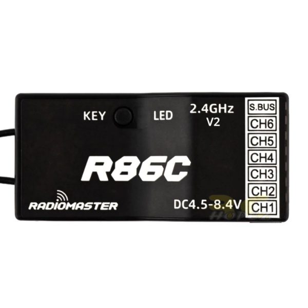 6f2d30d9bc54fb966eac94a3f25004d2.jpeg RadioMaster R86C V2 6ch Frsky D8/D16 and Futaba SFHSS Compatible PWM / Sbus Receiver for RC Drone TX-R86C V2