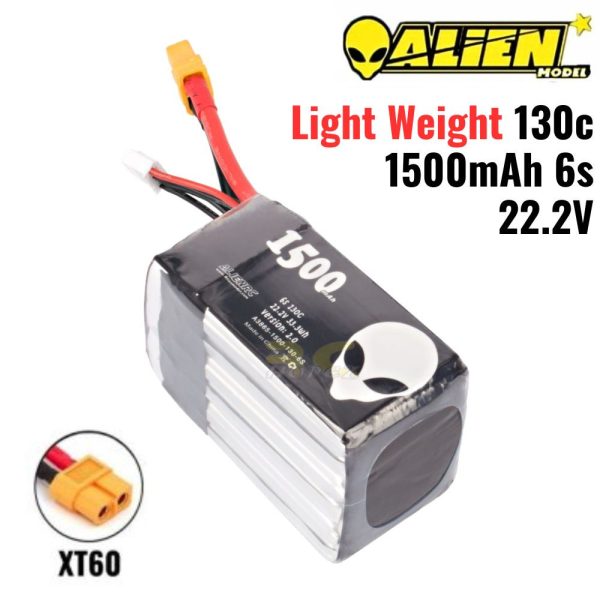 9d9b93131cae661b3ce02dfe5b5e7100.jpeg Alienmodel 6S 22.2V 1500mAh 130C Lipo Battery with XT60 Plug AL1500/130-6S