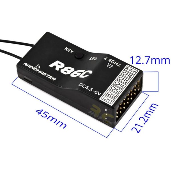 bb7f0f0313cd194abfb6a62731998b20.jpeg RadioMaster R86C V2 6ch Frsky D8/D16 and Futaba SFHSS Compatible PWM / Sbus Receiver for RC Drone TX-R86C V2