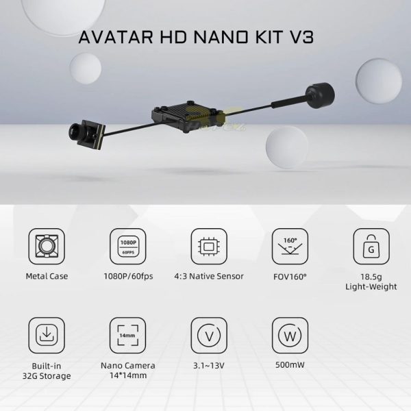 4bf074556858d09e5a6c30adffa84d25.jpeg Caddx Walksnail Avatar HD Nano Camera V3/ Mini VTX V3 Kit 3.1V-13V WN-Avatar V3