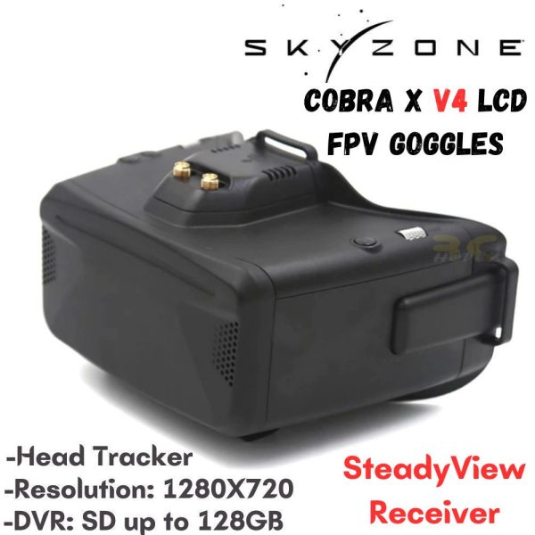 55c7781edd58fa61d4c5b9748235d80a.jpeg Skyzone Cobra X V4 5.8GHz 48CH 1280X720 LCD SteadyView Receiver FPV Goggles With Head Tracker DVR CobraX-V4