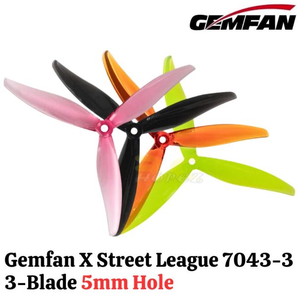 Gemfan X Street League 7043-3 3-Blade 5mm Hole Propeller For 7inch FPV Racing Drone (2 pairs/4pcs) Gem7043-3