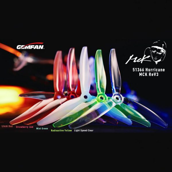 Gemfan Hurricane 51366-3 MCK ReV3 5Inch 5mm Hole 3-blade Propeller (2 pairs/4pcs) Gem51366-V3