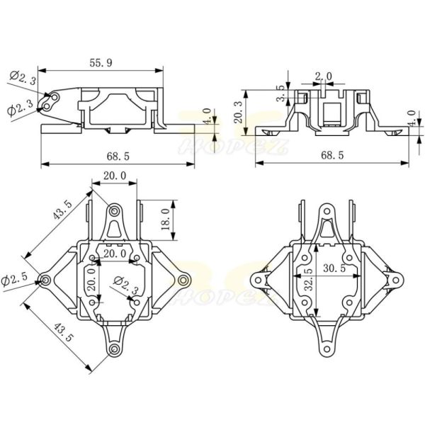 d5d493eca52e0810fb12a9bc597667f2.jpeg Happymodel Mobula8 DJI O3 Mount Bracket HP0124
