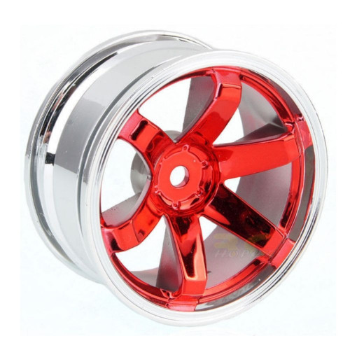 4 Pcs Plastic Wheel Rim Offset 6mm For RC 1:10 On-Road Car (Red) Hub-019-a