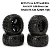 4PCS Tires & Wheel Rim Â For HSP 1:10 Monster Truck RC Car 12mm Hub GF-8005