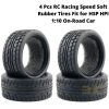 4 Pcs RC Racing Speed Soft Rubber Tires Fit for HSP HPI 1:10 On-Road Car Tire-005-c