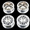 4pcs Plastic Wheel Rim Offset 6mm For RC 1:10 On-Road Car (Silver) HUB-010-f