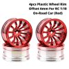 4pcs Plastic Wheel Rim Offset 6mm For RC 1:10 On-Road Car (Red) HUB-016-b