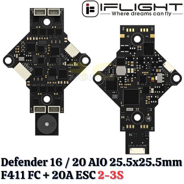 405e440566d8c43d65b32623692e7f90.jpeg iFlight Defender 16 / Defender 20 AIO F411 FC + 20A ESC 25.5x25.5mm 2-3S MX4615