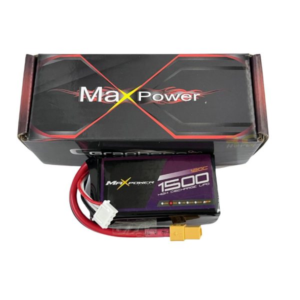 Maxpower Graphene Lipo 11.1V 1500mAh 120C 3S Lipo Battery with XT60 Plug MP1512-3G