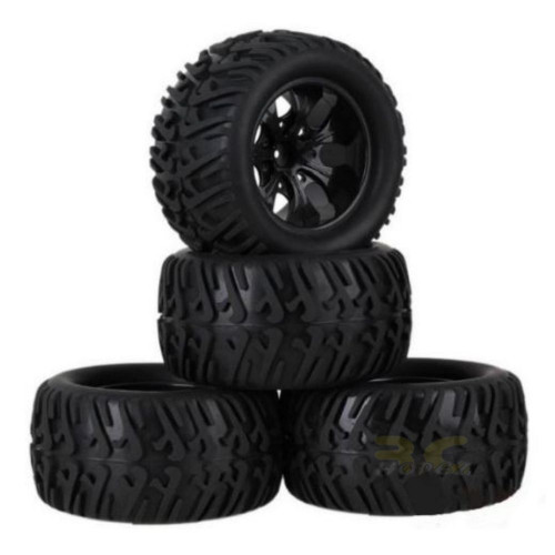 4PCS Tires & Wheel Rim Â For HSP 1:10 Monster Truck RC Car 12mm Hub GF-8005