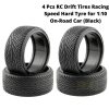 4 Pcs RC Drift Tires Racing Speed Hard Tyre for 1:10 On-Road Car (Black) Tire-002-a
