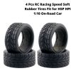 4 Pcs RC Racing Speed Soft Rubber Tires Fit for HSP HPI 1:10 On-Road Car Tire-005-b