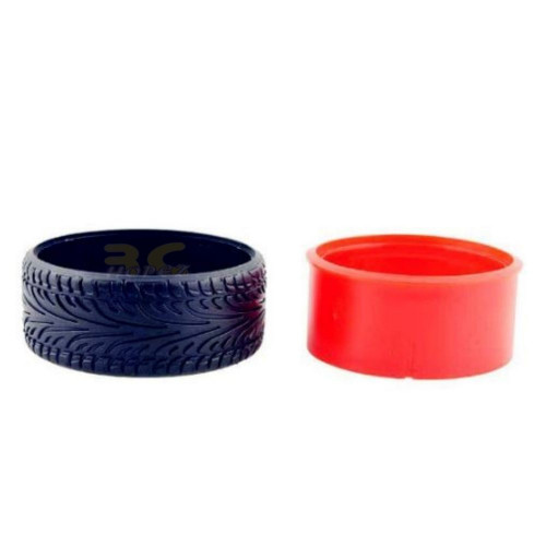4 Pcs RC Drift Tires Racing Speed Hard Tyre for 1:10 On-Road Car (Red) Tire-003-b