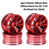 4pcs Plastic Wheel Rim Offset 6mm For RC 1:10 On-Road Car (Red) HUB-010-b