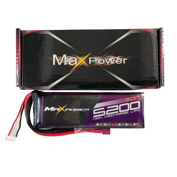b58a517e216ad295fae2ecd00cbeb59c.jpeg Maxpower Graphene Lipo 14.8V 5200mAh 60C 4S Lipo Battery with Dean Plug MP5260-4G