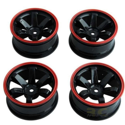 b5f2a9bd1bc18c42033b100e469cccc0.jpeg 4 Pcs Plastic Wheel Rim Offset 6mm For RC 1:10 On-Road Car (Red Black) Hub-018-a