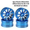 4pcs Plastic Wheel Rim Offset 6mm For RC 1:10 On-Road Car (Blue) HUB-010-c