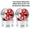 4 Pcs Plastic Wheel Rim Offset 6mm For RC 1:10 On-Road Car (Red) Hub-019-a