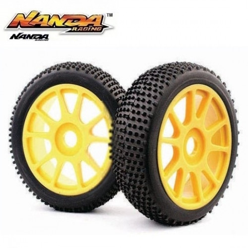 Nanda Racing WB1030 Yellow 10 Spoke Tires 1/8 off-road Buggy 2pcs