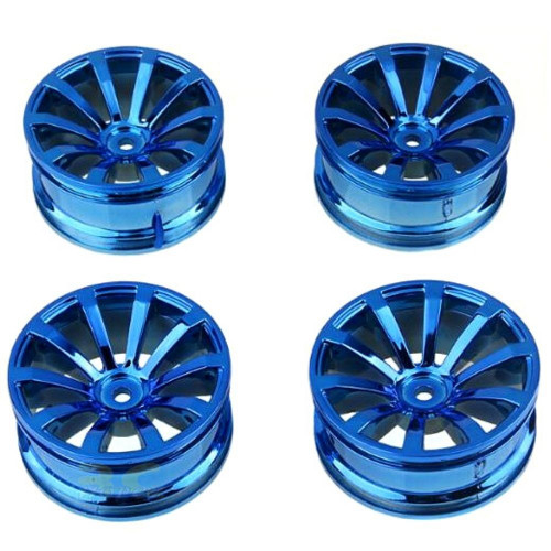 4pcs Plastic Wheel Rim Offset 6mm For RC 1:10 On-Road Car (Blue) HUB-010-c
