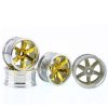 4 Pcs Plastic Wheel Rim Offset 6mm For RC 1:10 On-Road Car (Yellow) Hub-019-c
