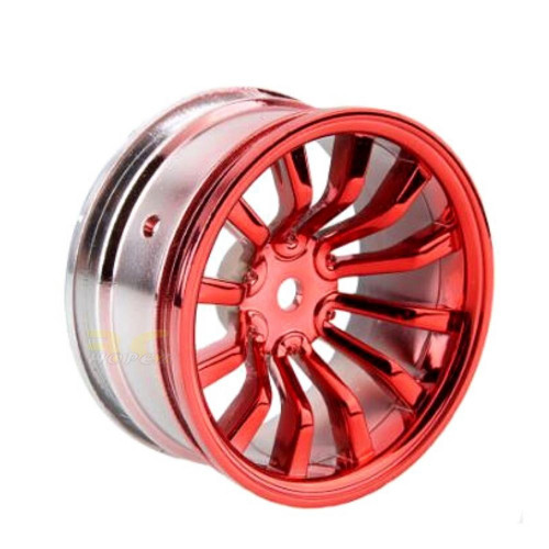 4pcs Plastic Wheel Rim Offset 6mm For RC 1:10 On-Road Car (Red) HUB-016-b