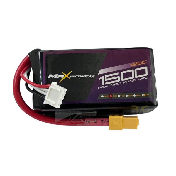 Maxpower Graphene Lipo 11.1V 1500mAh 120C 3S Lipo Battery with XT60 Plug MP1512-3G