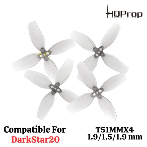 HQProp T51MMX4 1.9/1.5/1.9 mm Hole 4-blade Compatible For DarkStar20 Propeller (2pair/4pcs) HQT514