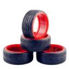 4 Pcs RC Drift Tires Racing Speed Hard Tyre for 1:10 On-Road Car (Red) Tire-003-b
