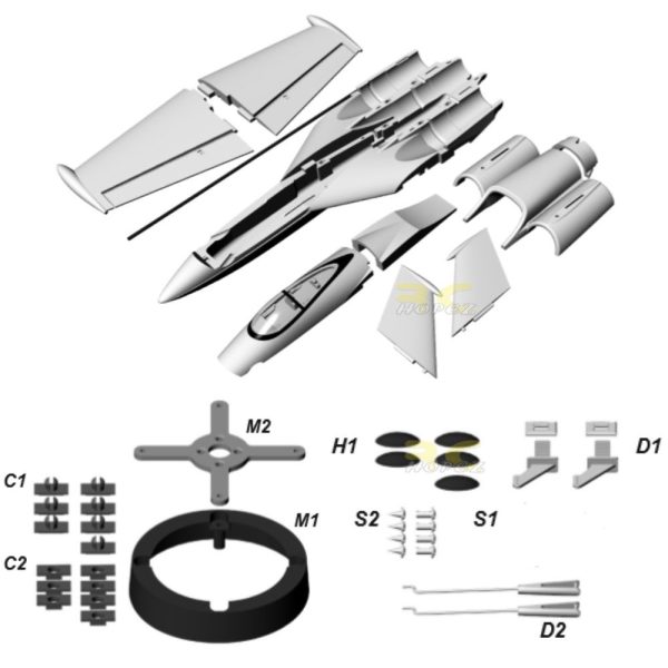 Pusher RC Plane Jet  Kit Zeta Ultra-Z Blaze 790mm Wingspan EPO ZT002