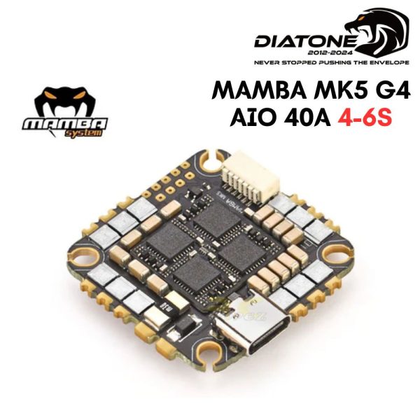 c0a3243ce94505abe9c687ab3e6dbfbb.jpeg Diatone MAMBA(25.5×25.5) MK5 G4 AIO 40A ESC 4-6S 32bit Dshot300/600/1200/2400 M-61709