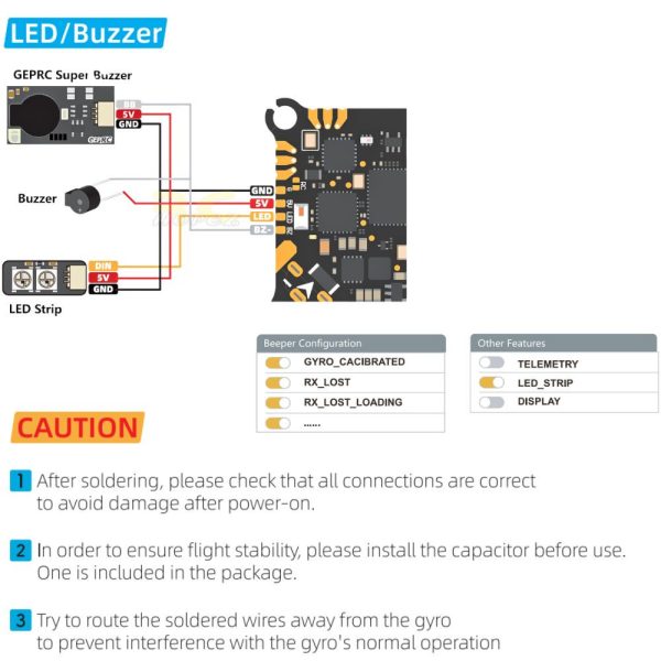 cff983cfe6e946b16c24e5b3c98481d1.jpeg GEPRC TAKER F411-12A-E AIO 1-2S F411 FC 12A 4in1 ESC (25.5×25.5mm) for Darkstar20 FPV Racing Drone GEP-F411-12E