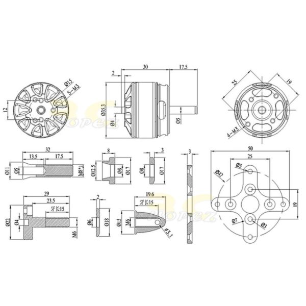 e54d58d11fb73f8e4e84d827ba78062f.jpeg Flash Hobby D3530EVO 1700KV 2-4S Brushless Motor D3530-17