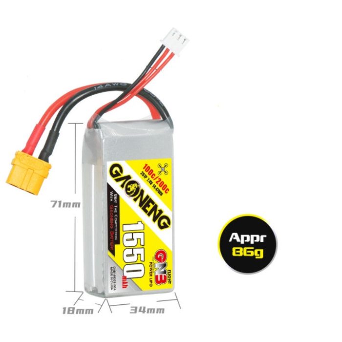 Amewi 28900 Batteria LiPo 7.4V 6500mAh 55C Con Connettore Dean, Custodia Rigida, Per Modelli RC
