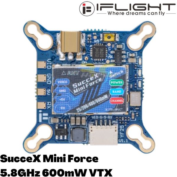 iFlight SucceX Mini Force 5.8GHz 600mW Adjustable VTX with MMCX to SMA Female Adapter Cable SX9006-VTX