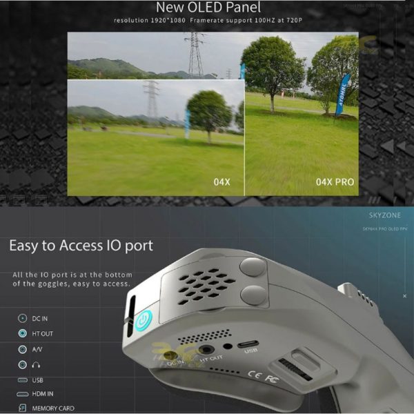 a52a31d5954aae992886216ff3446ba1.jpeg Skyzone 04X V2/PRO 5.8GHz OLED FOV 46/52 Degree V3.3 Steadyview Receiver Video FPV Goggles For RC Drones SKY04X