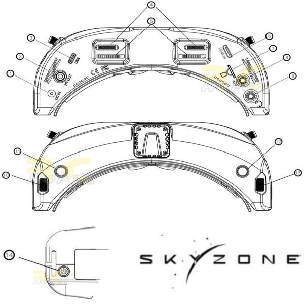 acecd67ccba40076f4bfa2b79e605404.jpeg Skyzone 04X V2/PRO 5.8GHz OLED FOV 46/52 Degree V3.3 Steadyview Receiver Video FPV Goggles For RC Drones SKY04X