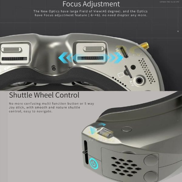fe990c41f80344ec303ec705fd449549.jpeg Skyzone 04X V2/PRO 5.8GHz OLED FOV 46/52 Degree V3.3 Steadyview Receiver Video FPV Goggles For RC Drones SKY04X