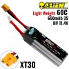 Alienmodel 3S HV 11.4V 650mAh 60C Lipo Battery with XT30 Plug AL650/60-3S