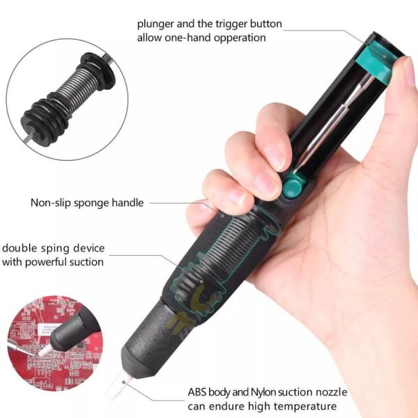 Heavy Duty Solder Cleaner Desoldering Desolder Welding Suction Pump Sucker Pen Vacuum Soldering Iron Removal BG-SKN