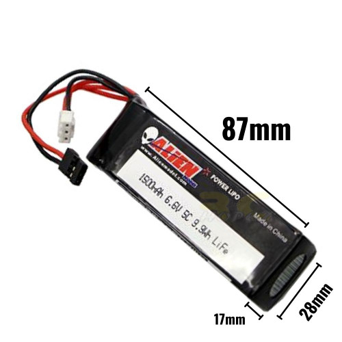 Alienmodel 2S 1500mAh 5C 6.6V 9.9WH LiFe Battery with JR Futaba Plug AL1500/5-2S