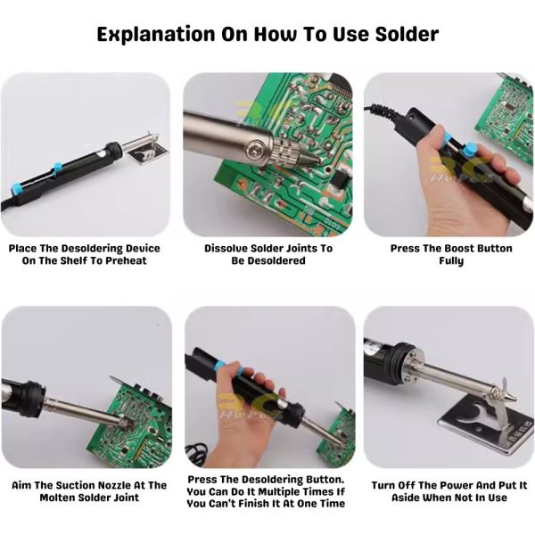 Piso Solder 30W 845 Desoldering Pump Electric Vacuum Desoldering Iron Suction Pump Soldering Repair Removal Tool BG-845