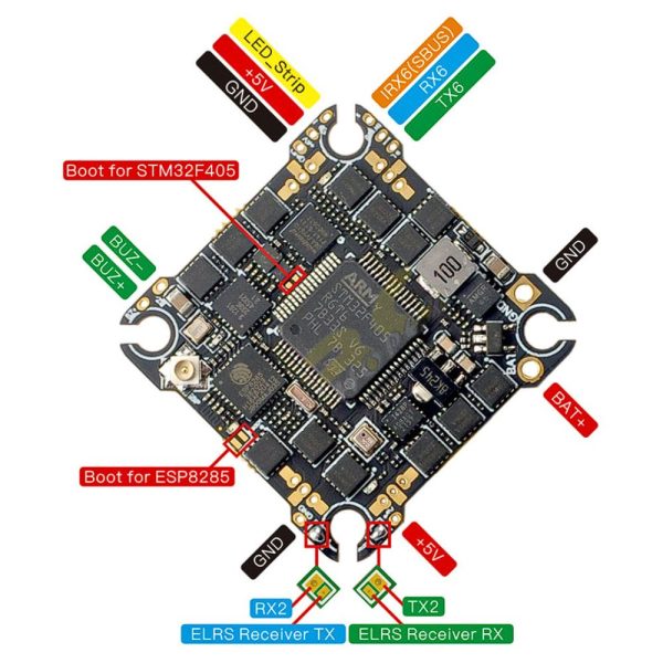 Happymodel Super F405HD ELRS 2-4S AIO 3in1 FC 25.5×25.5mm built-in UART 2.4G ELRS and 20A ESC for HD Whoops HP-SuperF405