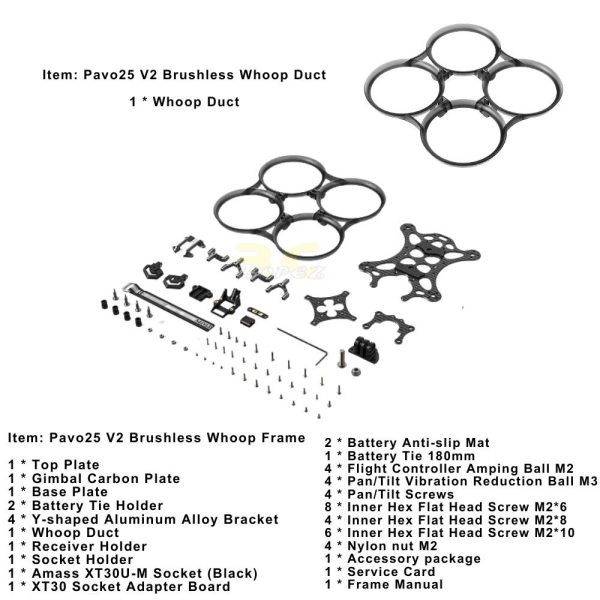 5ba4b80cee0abf93cfdc3ea5a7c87f8f.jpeg BetaFPV 112mm Brushless Whoop Frame Kit For Pavo25 V2 Brushless BT-Pavo25