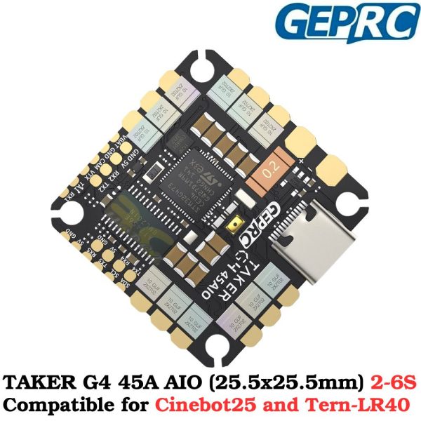 6f513762026e9fc931425481694cc692.jpeg GEPRC TAKER G4 45A AIO 2-6S G4 FC 45A 4in1 ESC 25.5x25.5mm for Cinebot25 and Tern-LR40 FPV Racing Drone GEP-G4-45