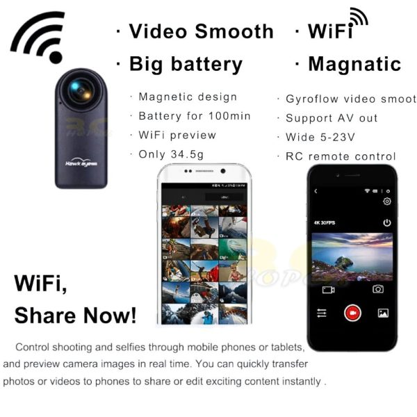 79648c83c1f0a084ec6c7e120beb553f-1.jpeg Hawkeye 4K Thumb 2 Action Camera 12MP 4K FOV 170 Degree 34.5g Support Gyroflow WiFi Magnetic Camera for FPV Drone XJ556