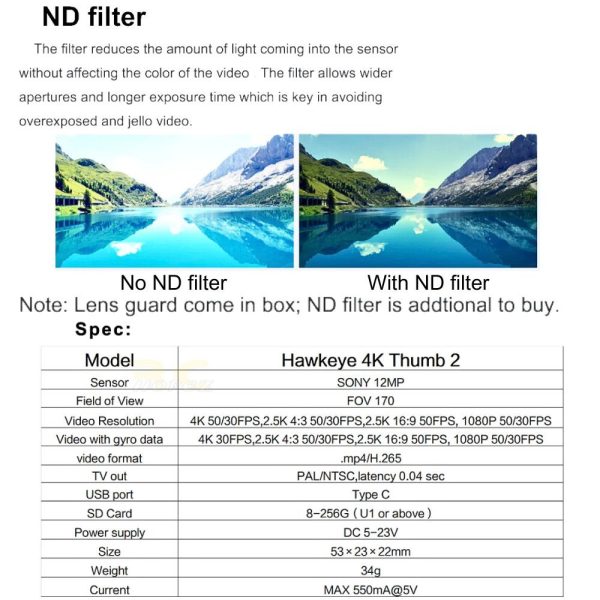 f03e45b4bcee250d83e88f385b8846fd-1.jpeg Hawkeye 4K Thumb 2 Action Camera 12MP 4K FOV 170 Degree 34.5g Support Gyroflow WiFi Magnetic Camera for FPV Drone XJ556